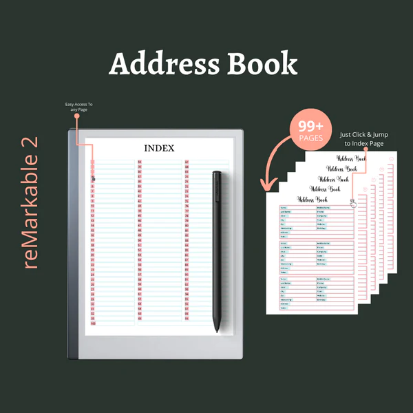 Remarkable 2 Template Contact Book Address Book 